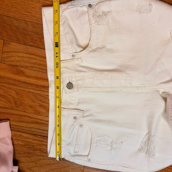 Boyish Billy High Waisted White Distressed Straight Leg High Rise Jeans 28 - Picture 11 of 12